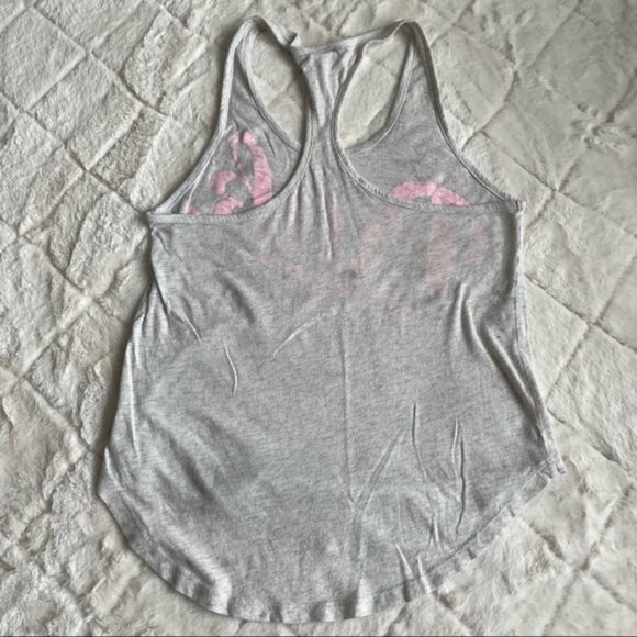 Victoria's Secret PINK | Cream & Pink Extreme Racerback Tank Top | Size Small - Picture 3 of 9